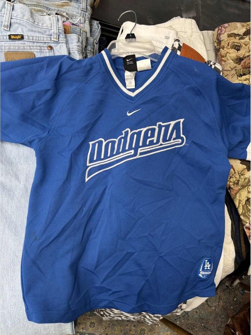 Nike Team Dodgers Blue Baseball Jersey Size Large
